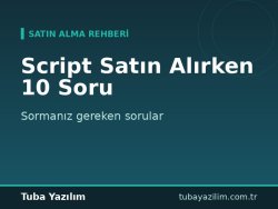 Web Sitesi Script Satın Alırken Sormanız Gereken 10 Soru