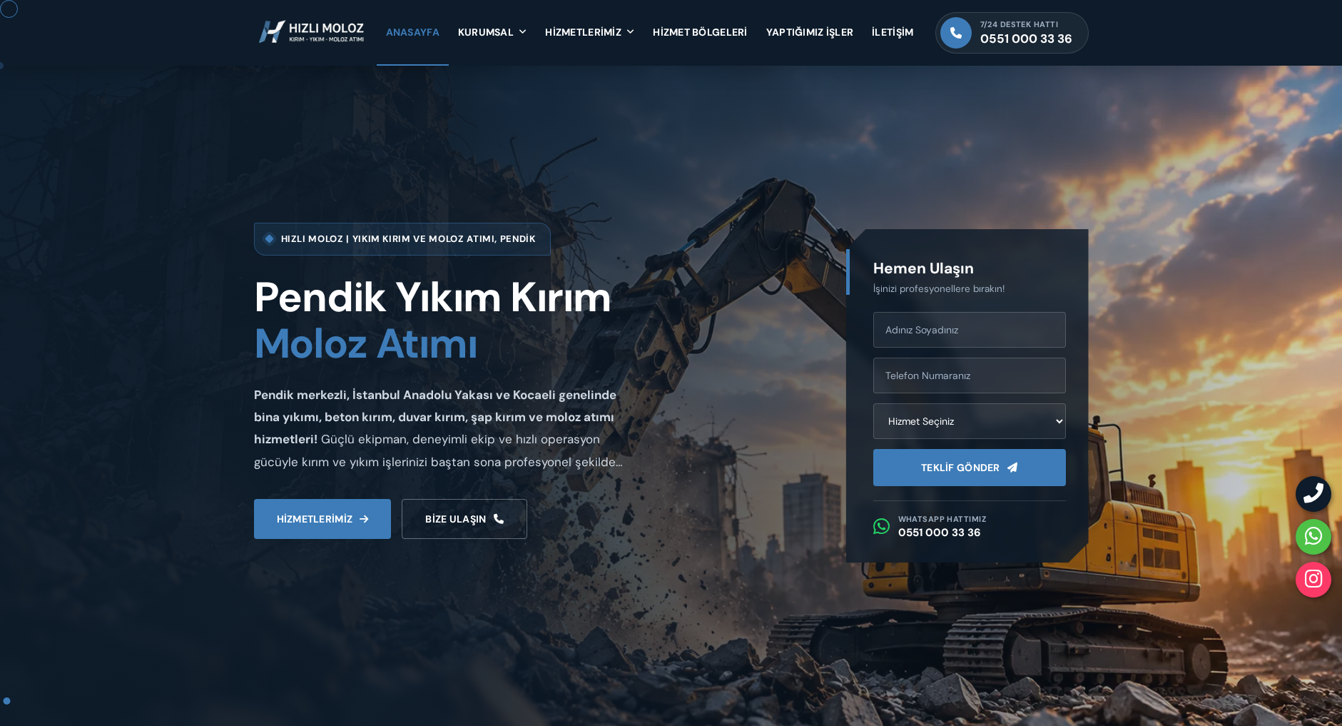 Hızlı Moloz web sitesi ekran görüntüsü