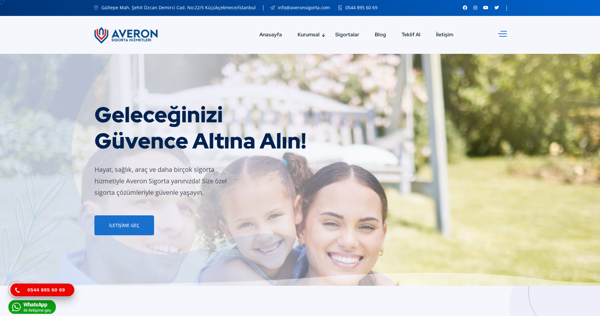 Averon Sigorta web sitesi