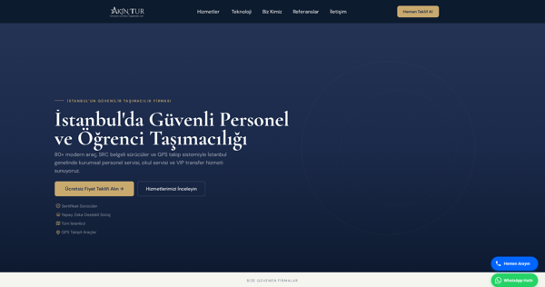 Akın Turizm web sitesi