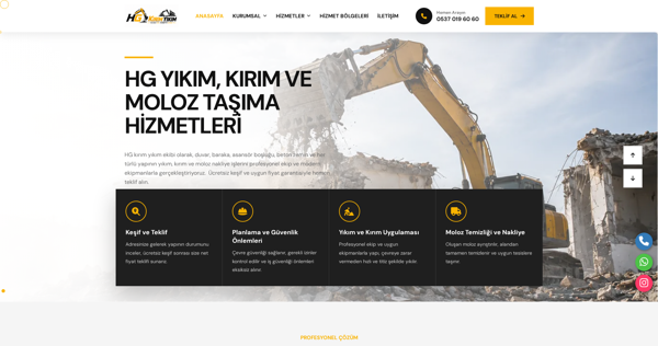 HG Yıkım Kırım web sitesi
