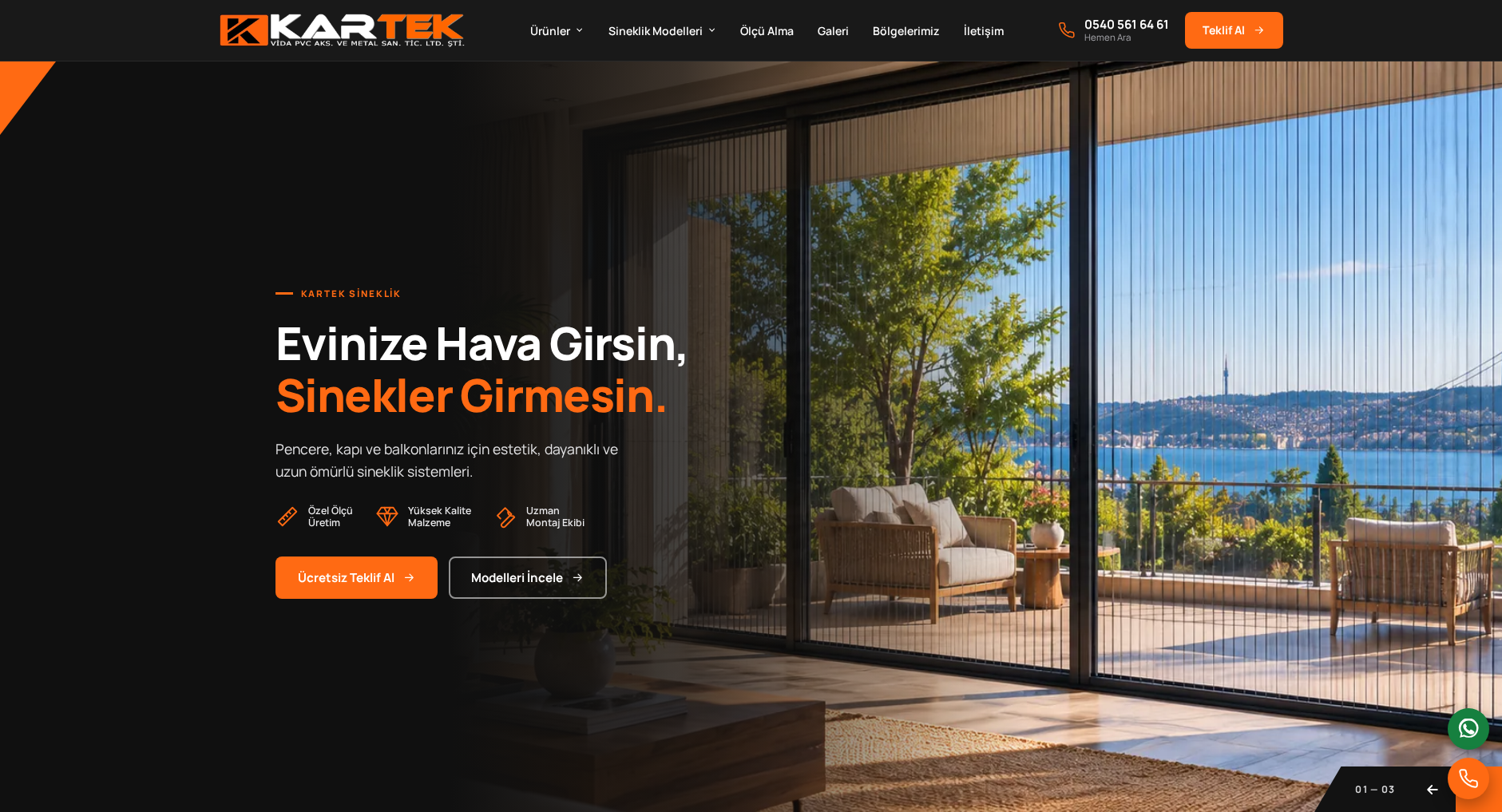 Kartek Sineklik web sitesi ekran görüntüsü