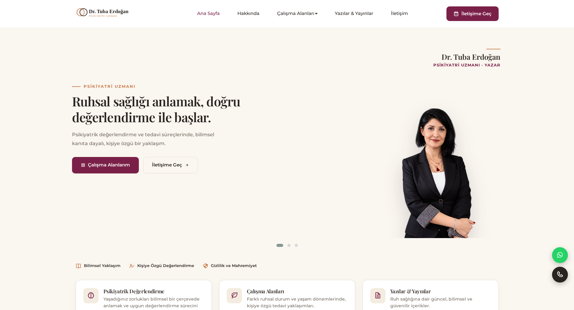 Dr. Tuba Erdoğan web sitesi ekran görüntüsü
