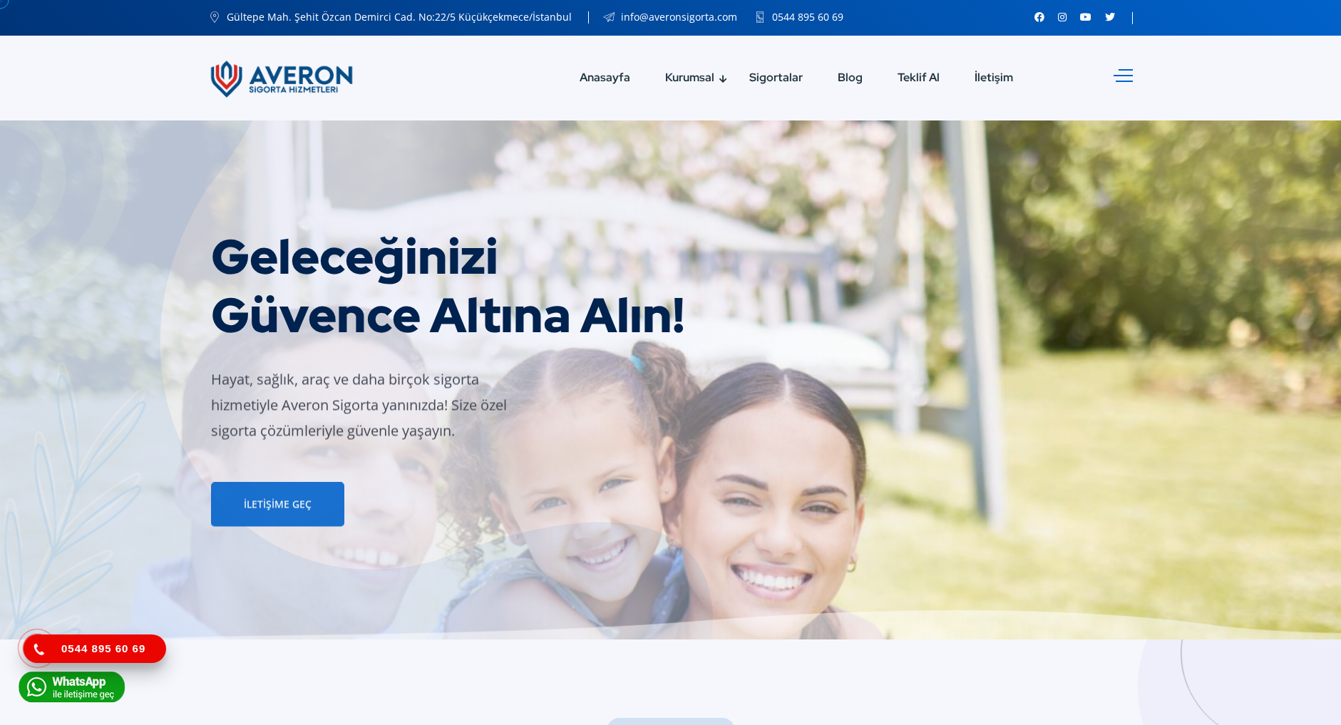 Averon Sigorta web sitesi ekran görüntüsü