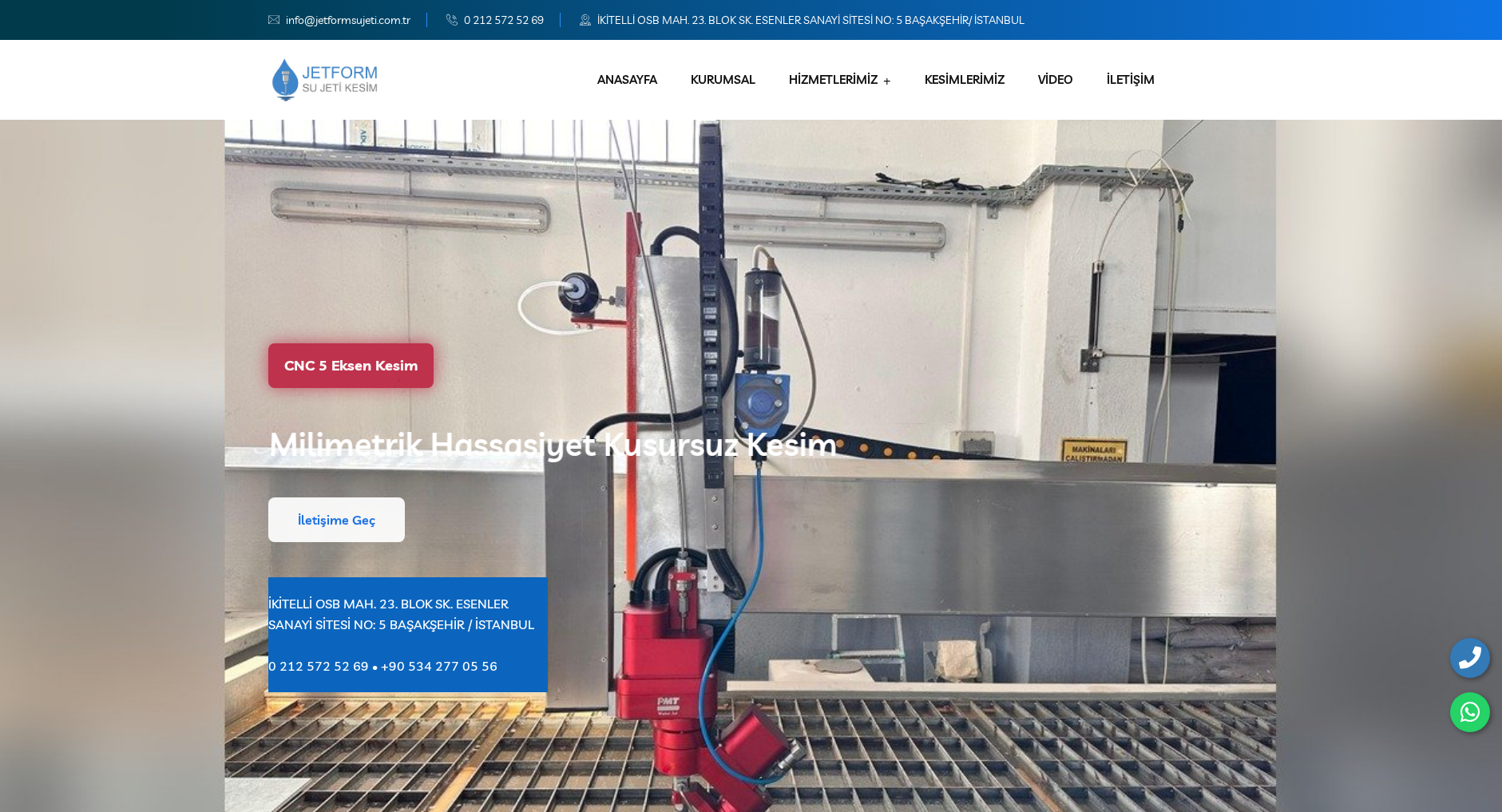 Jetform Su Jeti web sitesi ekran görüntüsü