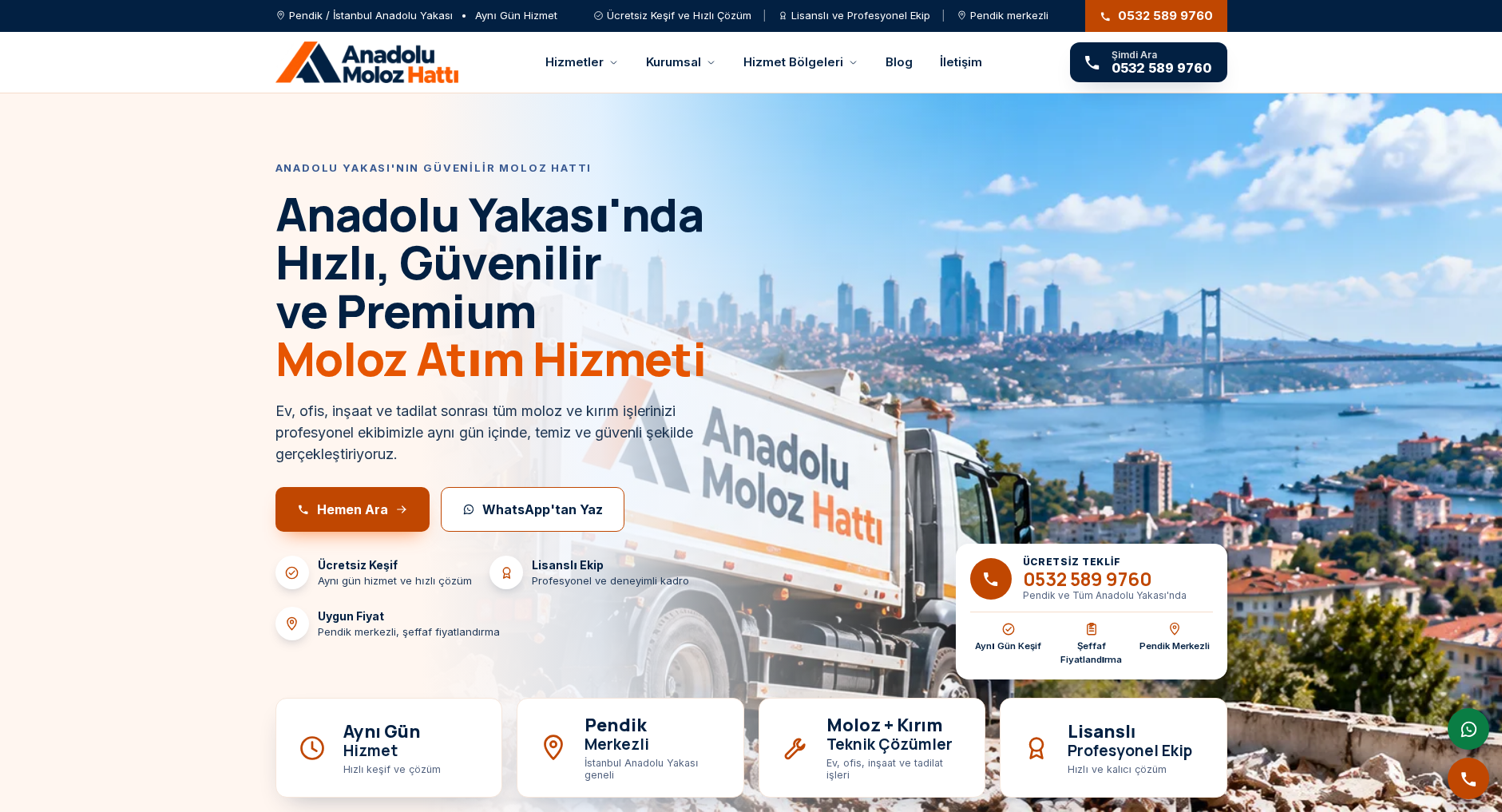 Anadolu Moloz Hattı web sitesi ekran görüntüsü