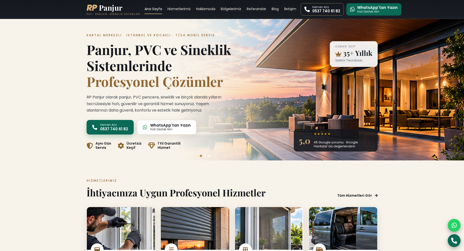 RP Panjur web sitesi ekran görüntüsü