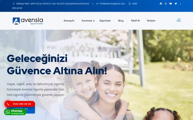 Avensia Sigorta web sitesi