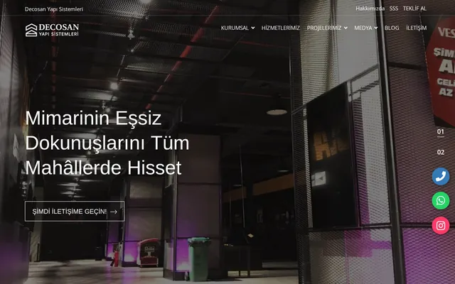 Decosan Yapı web sitesi