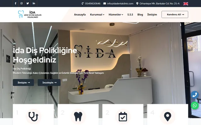 İda Diş Polikliniği web sitesi