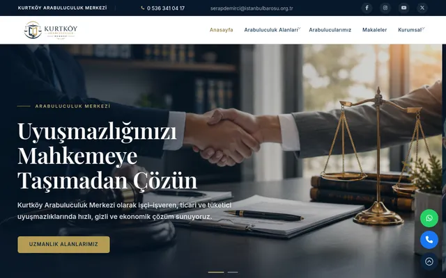 Kurtköy Arabuluculuk Merkezi web sitesi