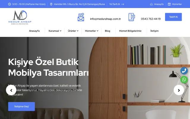 Medur Ahşap web sitesi