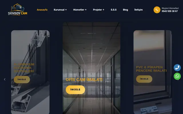 Şensoy Cam web sitesi