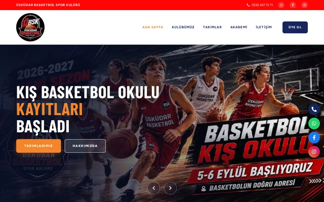 Üsküdar Basketbol web sitesi