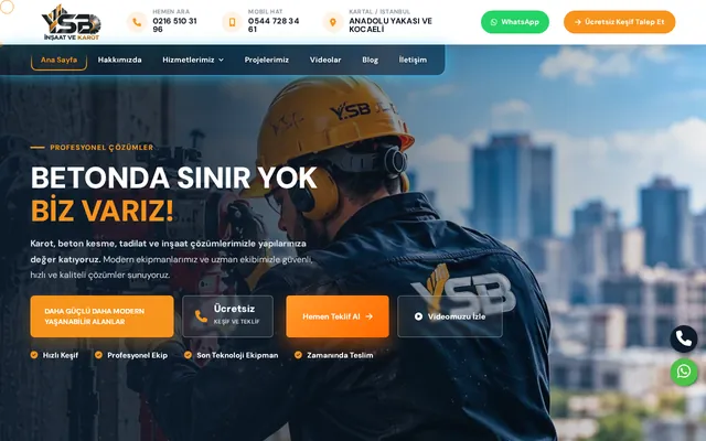 Ysb Çakır Yapı İnşaat web sitesi