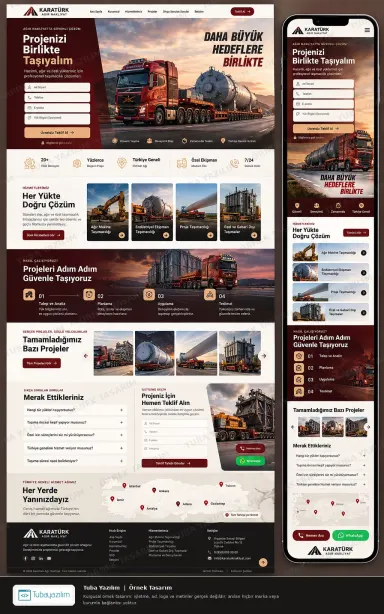 Ağır Nakliyat örnek web sitesi tasarımı