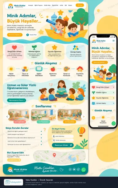 Anaokulu ve kreş örnek web sitesi tasarımı