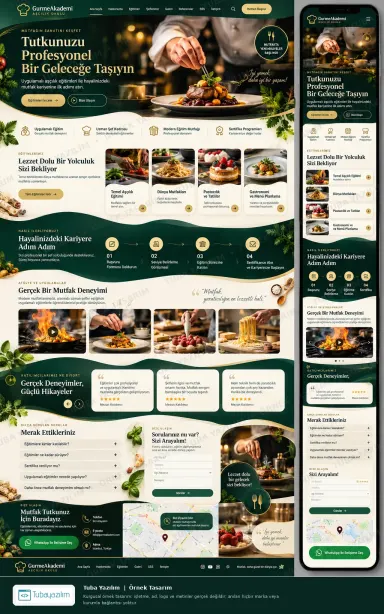 Aşçılık Eğitimi örnek web sitesi tasarımı