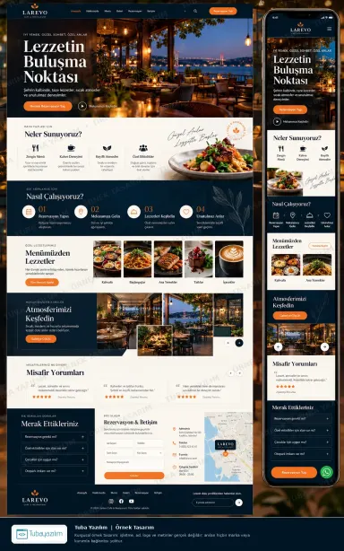 Cafe & Restaurant örnek web sitesi tasarımı