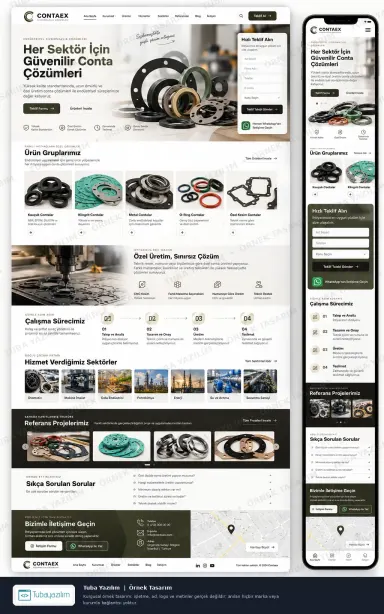Conta Üretimi örnek web sitesi tasarımı
