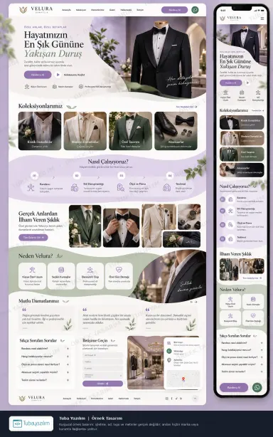 Damatlık için örnek web sitesi tasarımı
