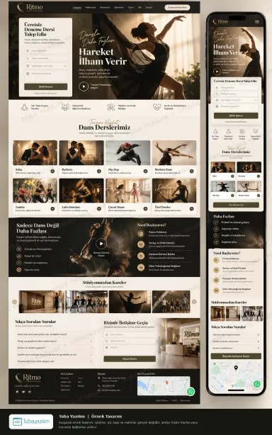 Dans Kursu örnek web sitesi tasarımı