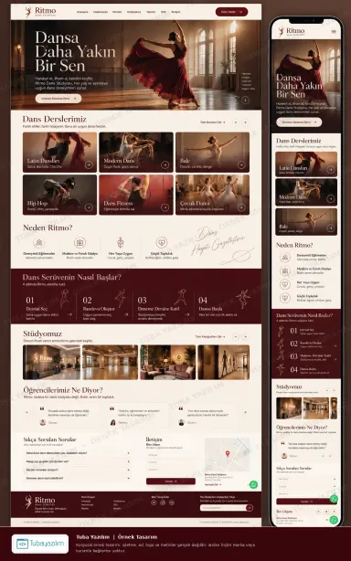 Dans Stüdyosu örnek web sitesi tasarımı