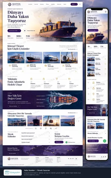 Deniz Taşımacılığı için örnek web sitesi tasarımı