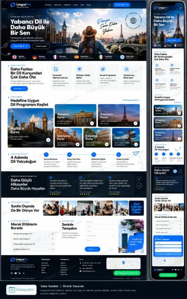 Dil Kursu Yabancı Dil Okulu örnek web sitesi tasarımı