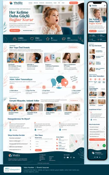 Dil ve Konuşma Terapisti için örnek web sitesi tasarımı
