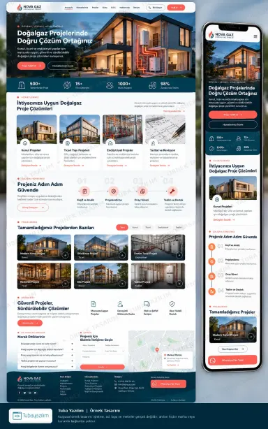 Doğalgaz Proje için örnek web sitesi tasarımı