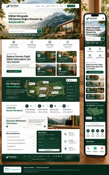 Domain Hizmetleri için örnek web sitesi tasarımı