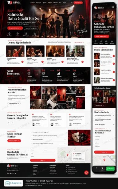 Drama Kursu için örnek web sitesi tasarımı
