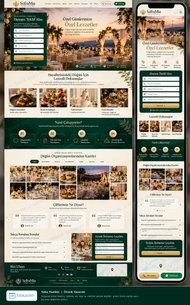 Düğün Catering için örnek web sitesi tasarımı