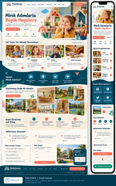 Eğitim & Kreş & Okul örnek web sitesi tasarımı
