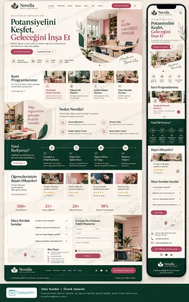 Eğitim ve Kurs Merkezi örnek web sitesi tasarımı