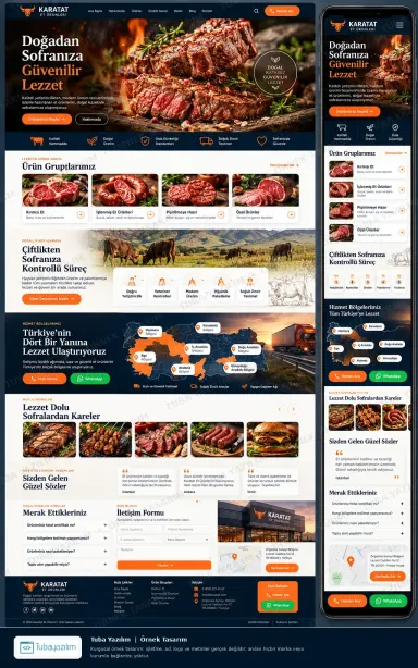Et Ürünleri için örnek web sitesi tasarımı