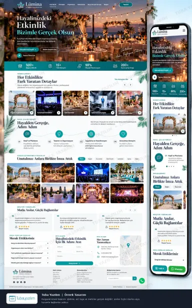 Etkinlik Yönetimi Organizasyon örnek web sitesi tasarımı