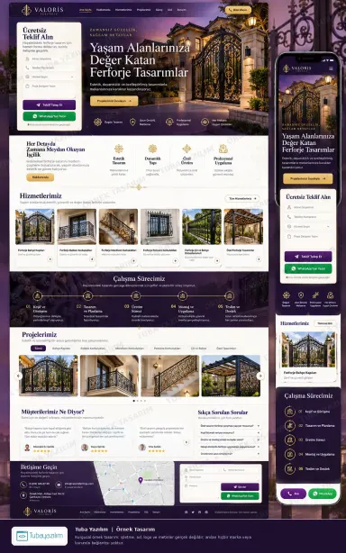 Ferforje için örnek web sitesi tasarımı