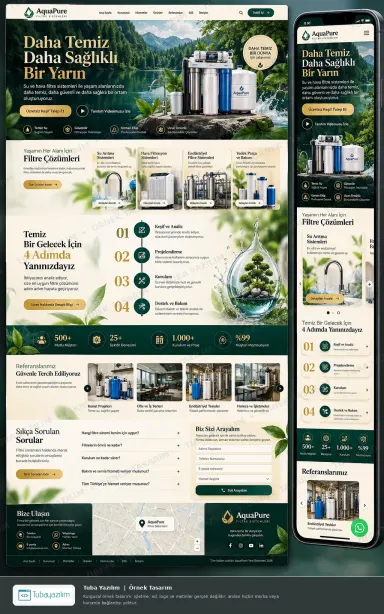 Filtre Sistemleri için örnek web sitesi tasarımı
