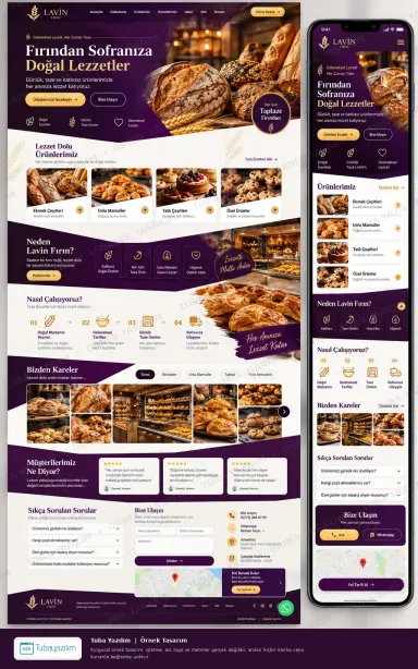 Fırın için örnek web sitesi tasarımı