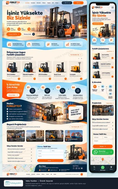 Forklift Kiralama için örnek web sitesi tasarımı