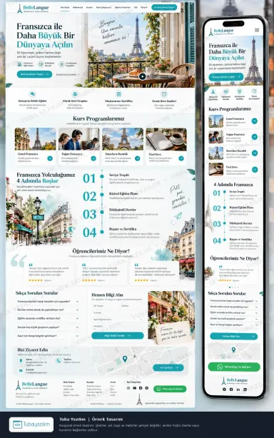 Fransızca Kursu örnek web sitesi tasarımı