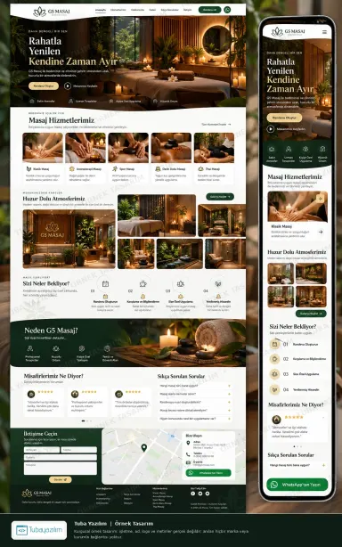 G5 Masaj için örnek web sitesi tasarımı