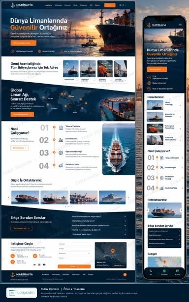 Gemi Acentesi için örnek web sitesi tasarımı