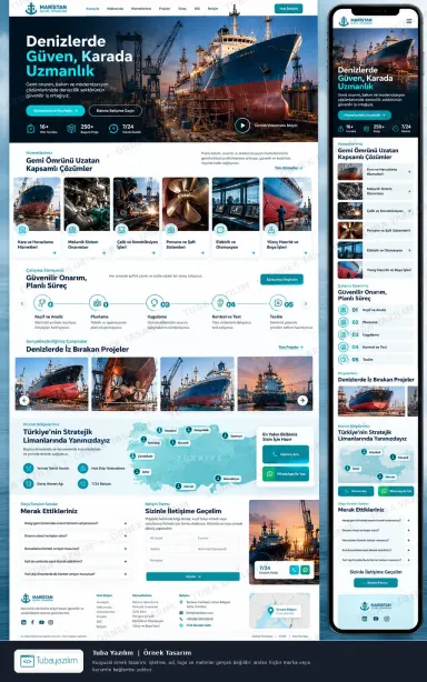 Gemi Onarım için örnek web sitesi tasarımı