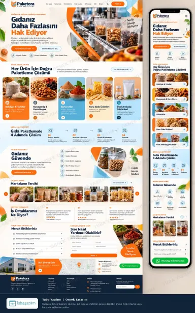 Gıda Paketleme örnek web sitesi tasarımı