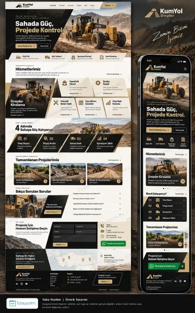 Greyder Kiralama için örnek web sitesi tasarımı