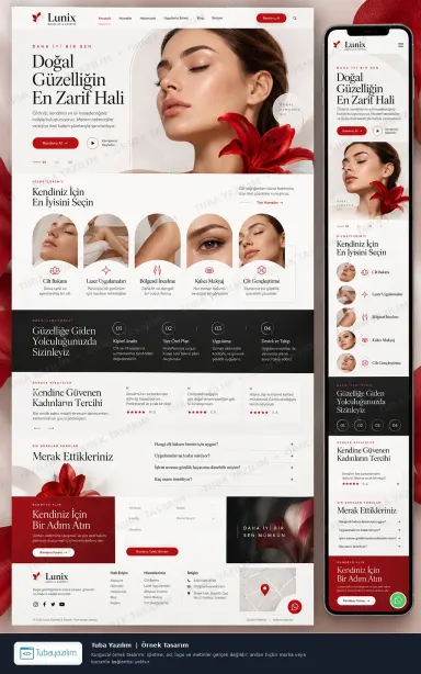 Güzellik Salonu Estetik örnek web sitesi tasarımı