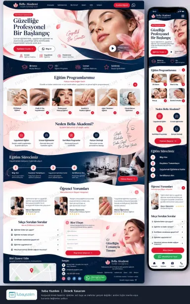 Güzellik Uzmanlığı Kursu örnek web sitesi tasarımı